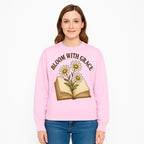 Bloom with Grace Floral Book Art Print - Inspirational Decor for Home, Office, and Gift Giving - Sweatshirt 1758341664939.jpg