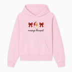 Christmas Massage Therapist Gift | Santa Illustration with Bows | Relaxation Spa Decor | Holiday Therapy Humor - Hoodie 1758350852708.jpg