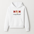 Christmas Massage Therapist Gift | Santa Illustration with Bows | Relaxation Spa Decor | Holiday Therapy Humor - Hoodie 1758350853416.jpg