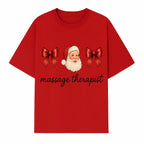 Christmas Massage Therapist Gift | Santa Illustration with Bows | Relaxation Spa Decor | Holiday Therapy Humor - T-shirt 1758350855987.jpg