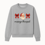 Christmas Massage Therapist Gift | Santa Illustration with Bows | Relaxation Spa Decor | Holiday Therapy Humor - Sweatshirt 1758350857674.jpg