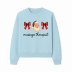 Christmas Massage Therapist Gift | Santa Illustration with Bows | Relaxation Spa Decor | Holiday Therapy Humor - Sweatshirt 1758350858288.jpg