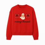 Christmas Massage Therapist Gift | Santa Illustration with Bows | Relaxation Spa Decor | Holiday Therapy Humor - Sweatshirt 1758350858863.jpg