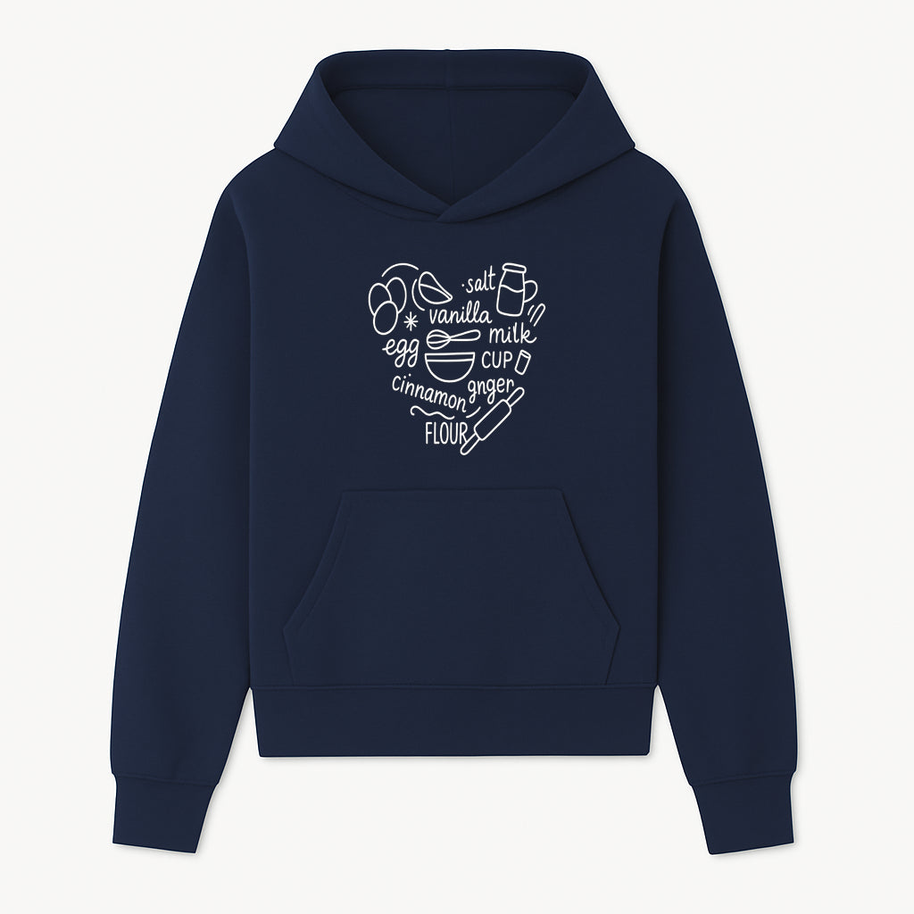 Baking Ingredients Wall Art | Kitchen Decor Print with Eggs, Flour, Sugar, Milk, Ginger, Vanilla, Perfect for Home Bakers and Chefs - Hoodie 1758386153852.jpg