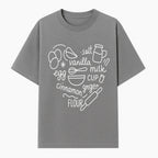 Baking Ingredients Wall Art | Kitchen Decor Print with Eggs, Flour, Sugar, Milk, Ginger, Vanilla, Perfect for Home Bakers and Chefs - T-shirt 1758386156258.jpg