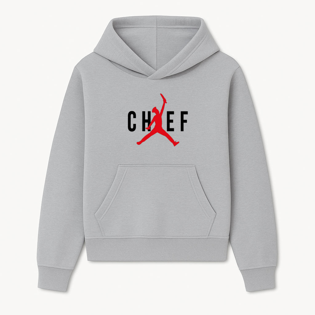 Chef Jordan Style Graphic Tee | Red Silhouette Chef Design | Urban Cooking Fashion | Unique Chef Apparel for Foodies - Hoodie 1758386156544.jpg