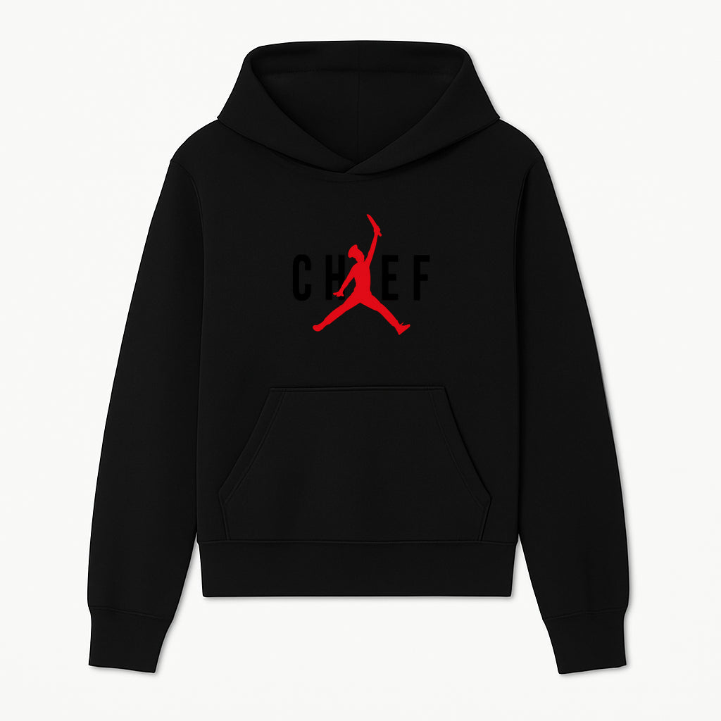Chef Jordan Style Graphic Tee | Red Silhouette Chef Design | Urban Cooking Fashion | Unique Chef Apparel for Foodies - Hoodie 1758386156707.jpg