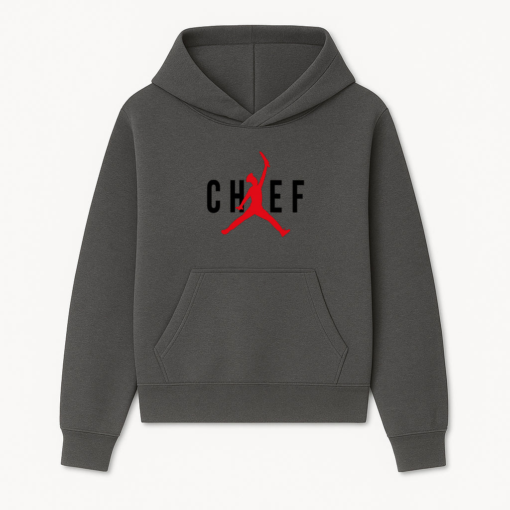 Chef Jordan Style Graphic Tee | Red Silhouette Chef Design | Urban Cooking Fashion | Unique Chef Apparel for Foodies - Hoodie 1758386156849.jpg