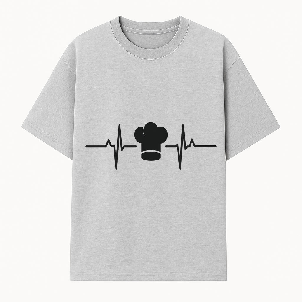 Chef Heartbeat Design Wall Art | Kitchen Decor | Culinary Gift for Chefs | Home Cooking Decor | Black and White Artwork - T-shirt 1758386159233.jpg
