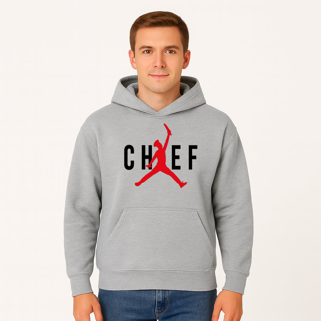 Chef Jordan Style Graphic Tee | Red Silhouette Chef Design | Urban Cooking Fashion | Unique Chef Apparel for Foodies - Hoodie 1758386159291.jpg