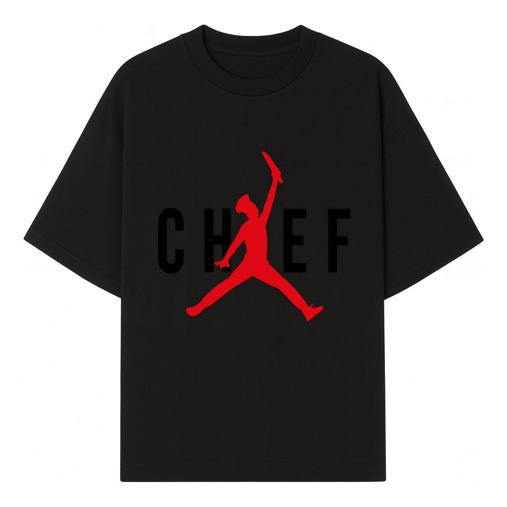 Chef Jordan Style Graphic Tee | Red Silhouette Chef Design | Urban Cooking Fashion | Unique Chef Apparel for Foodies - T-shirt 1758386159751.jpg