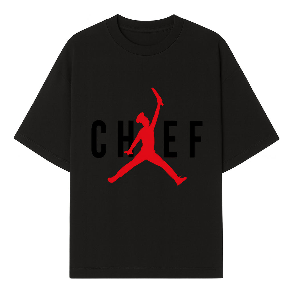 Chef Jordan Style Graphic Tee | Red Silhouette Chef Design | Urban Cooking Fashion | Unique Chef Apparel for Foodies - T-shirt 1758386159751.jpg