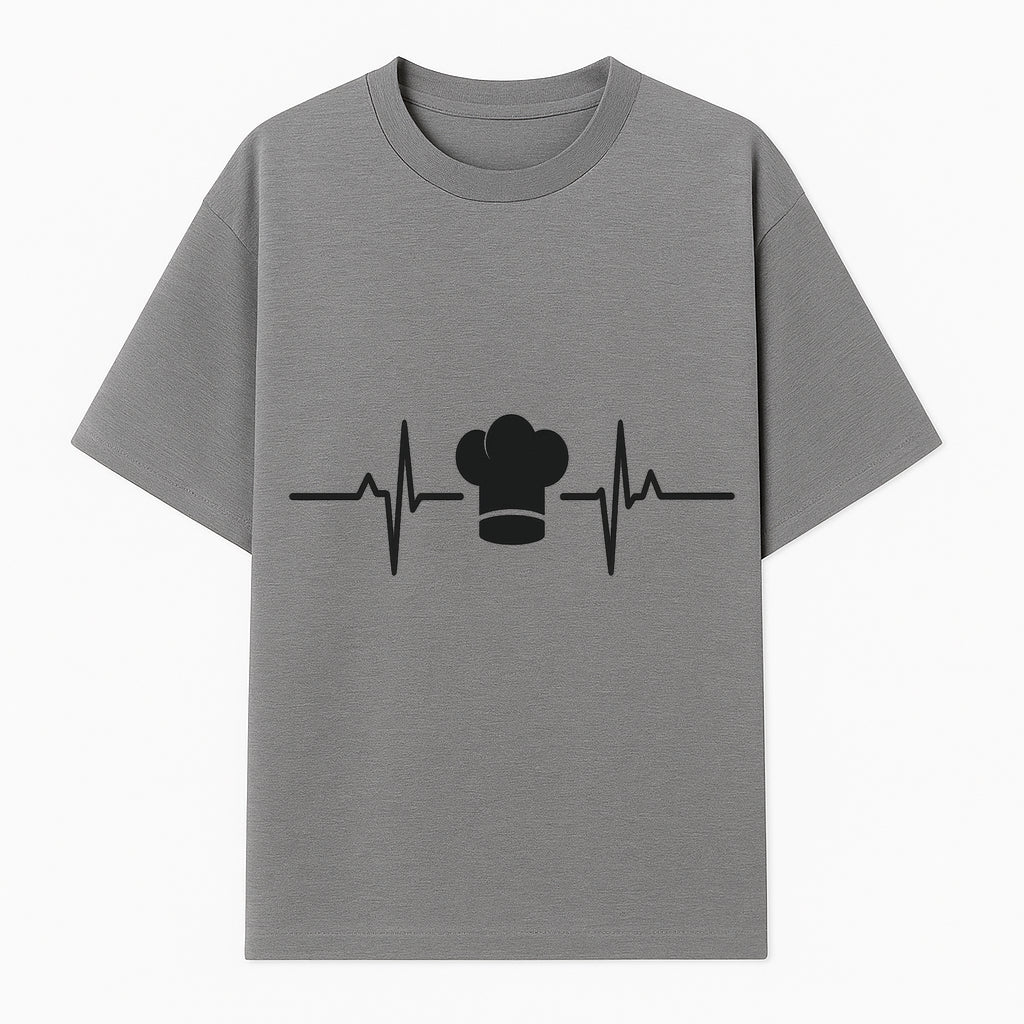 Chef Heartbeat Design Wall Art | Kitchen Decor | Culinary Gift for Chefs | Home Cooking Decor | Black and White Artwork - T-shirt 1758386159910.jpg