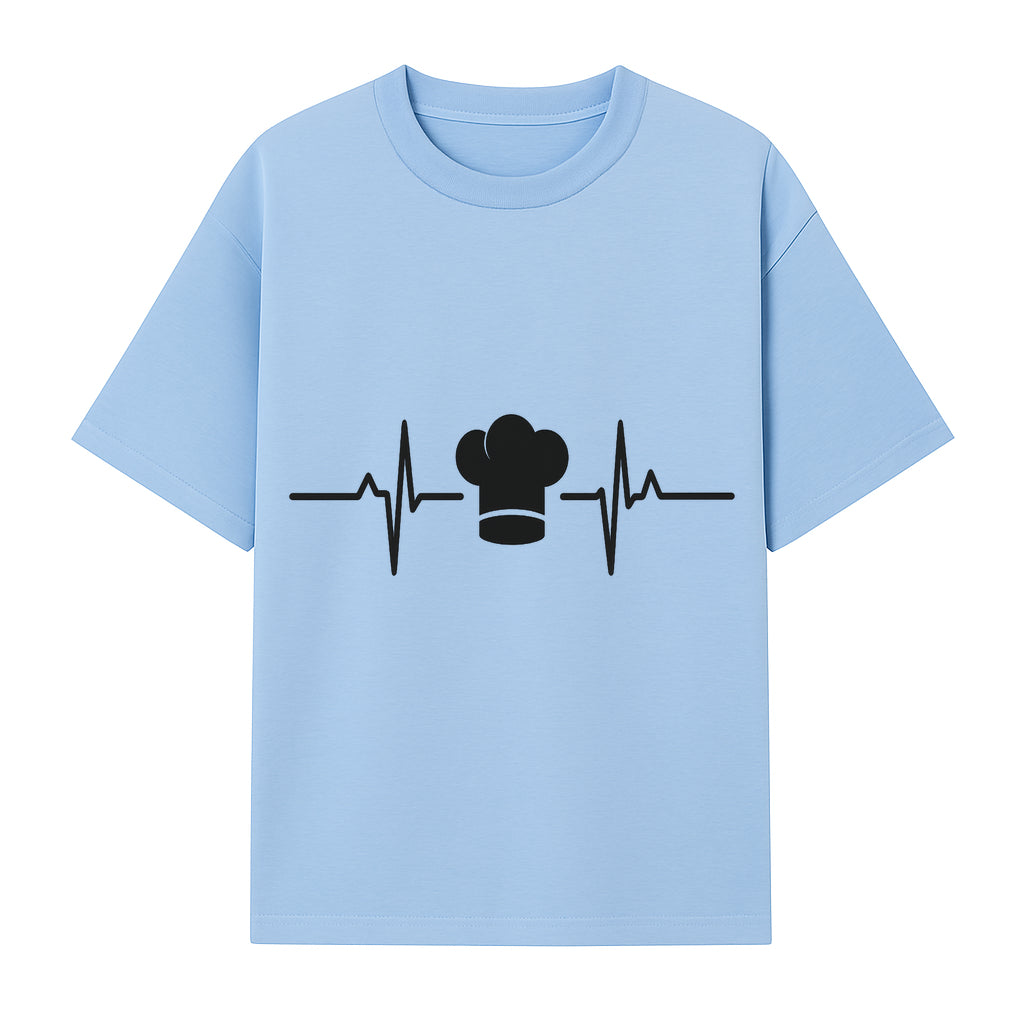 Chef Heartbeat Design Wall Art | Kitchen Decor | Culinary Gift for Chefs | Home Cooking Decor | Black and White Artwork - T-shirt 1758386160029.jpg