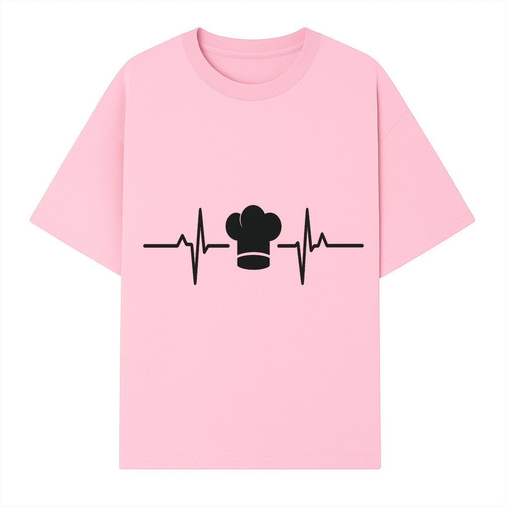 Chef Heartbeat Design Wall Art | Kitchen Decor | Culinary Gift for Chefs | Home Cooking Decor | Black and White Artwork - T-shirt 1758386160195.jpg
