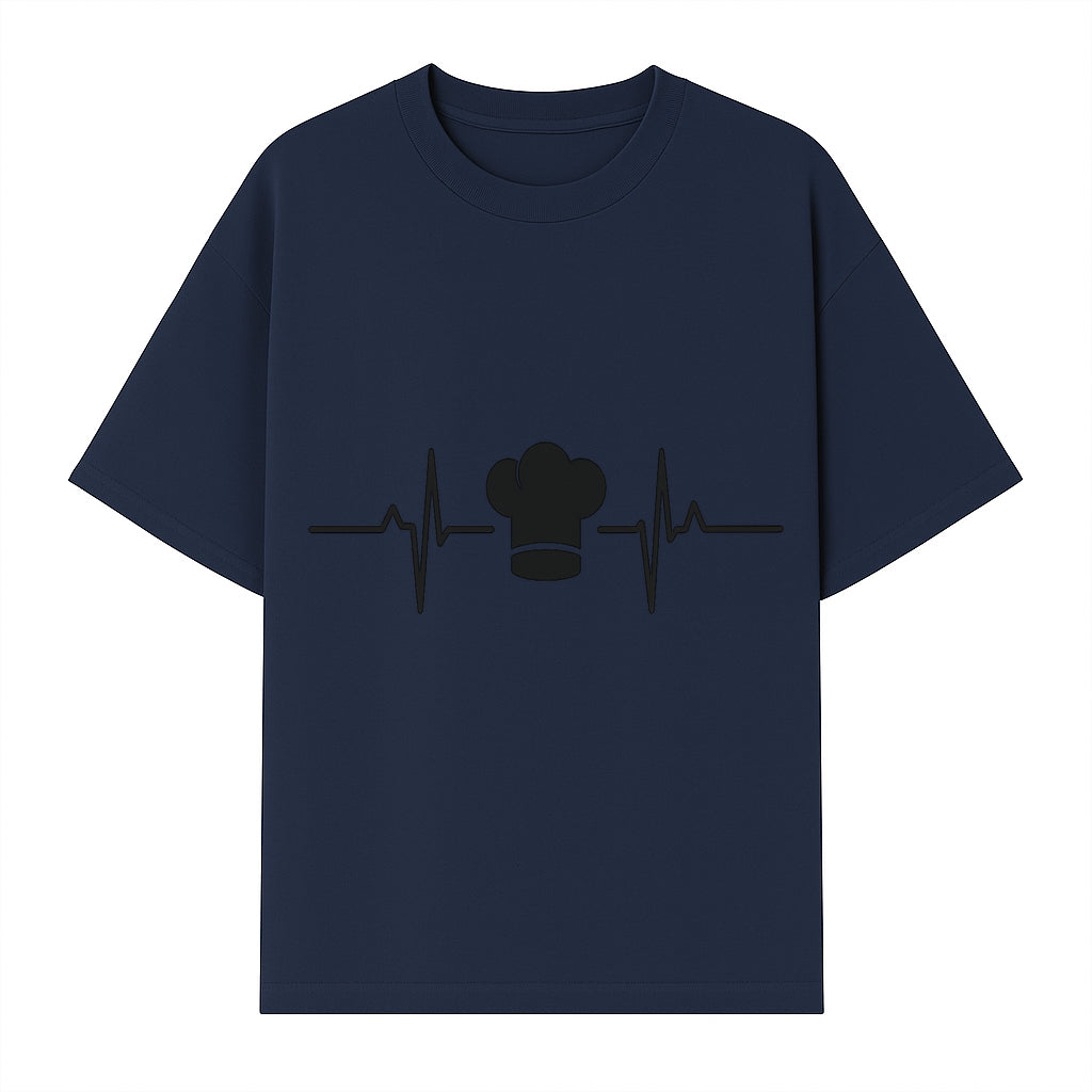 Chef Heartbeat Design Wall Art | Kitchen Decor | Culinary Gift for Chefs | Home Cooking Decor | Black and White Artwork - T-shirt 1758386160479.jpg
