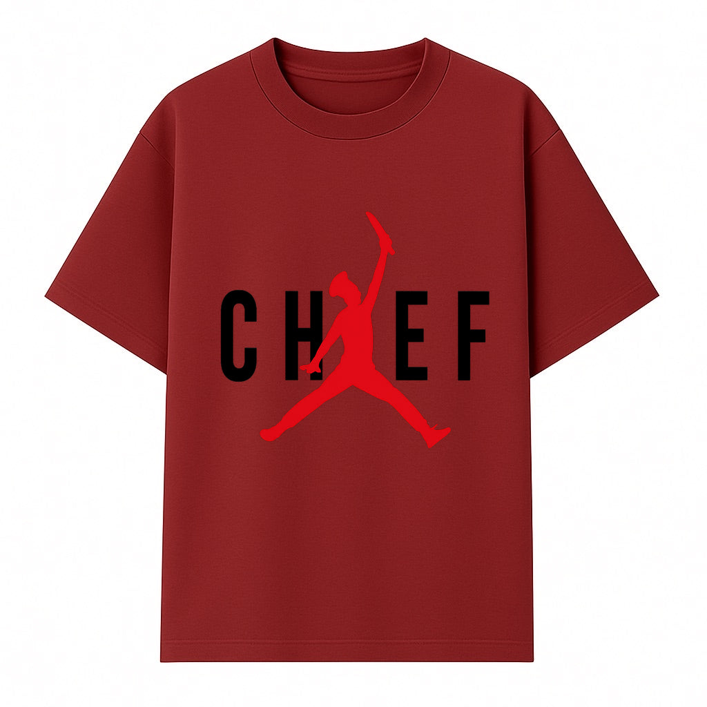 Chef Jordan Style Graphic Tee | Red Silhouette Chef Design | Urban Cooking Fashion | Unique Chef Apparel for Foodies - T-shirt 1758386160598.jpg