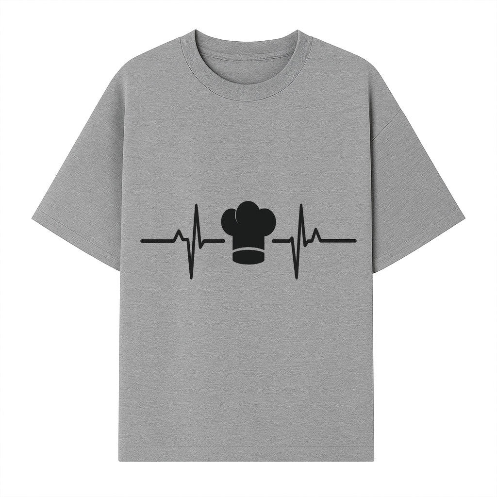 Chef Heartbeat Design Wall Art | Kitchen Decor | Culinary Gift for Chefs | Home Cooking Decor | Black and White Artwork - T-shirt 1758386160748.jpg