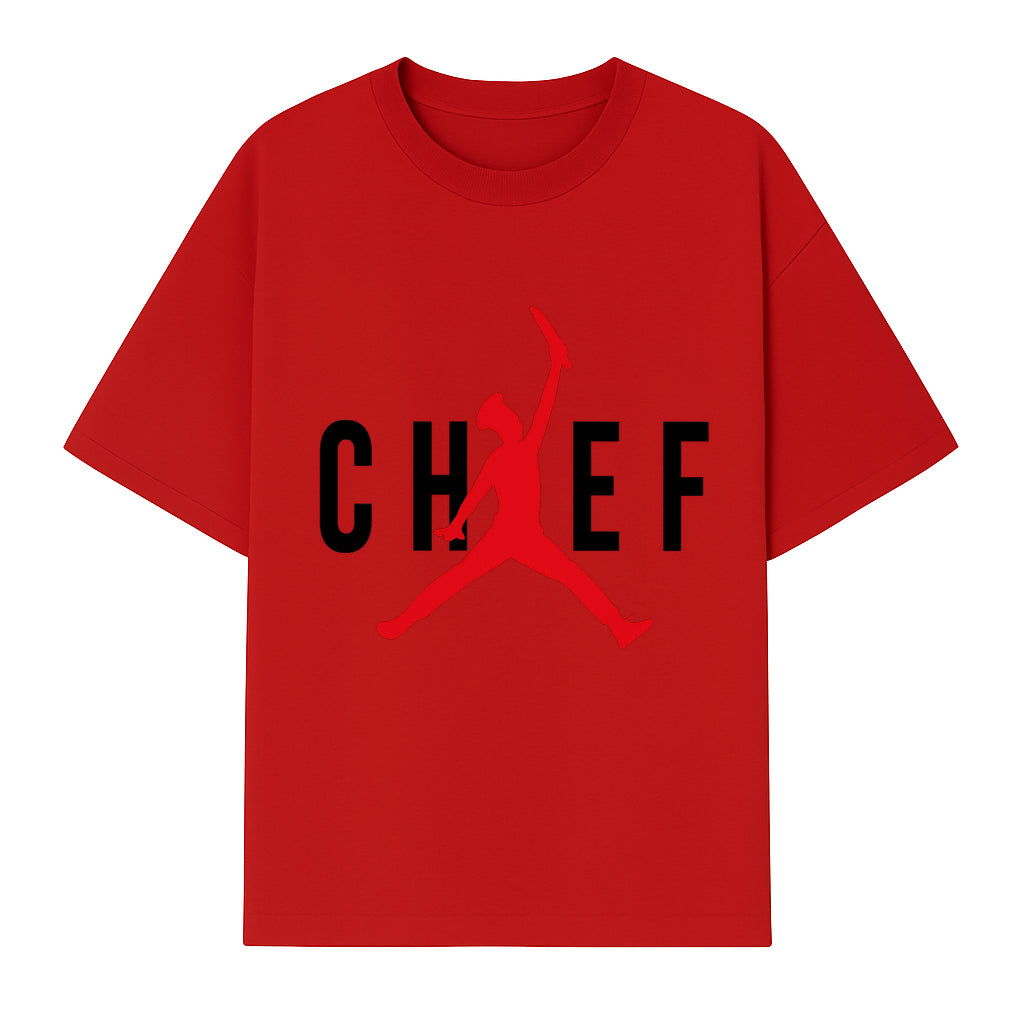 Chef Jordan Style Graphic Tee | Red Silhouette Chef Design | Urban Cooking Fashion | Unique Chef Apparel for Foodies - T-shirt 1758386160877.jpg