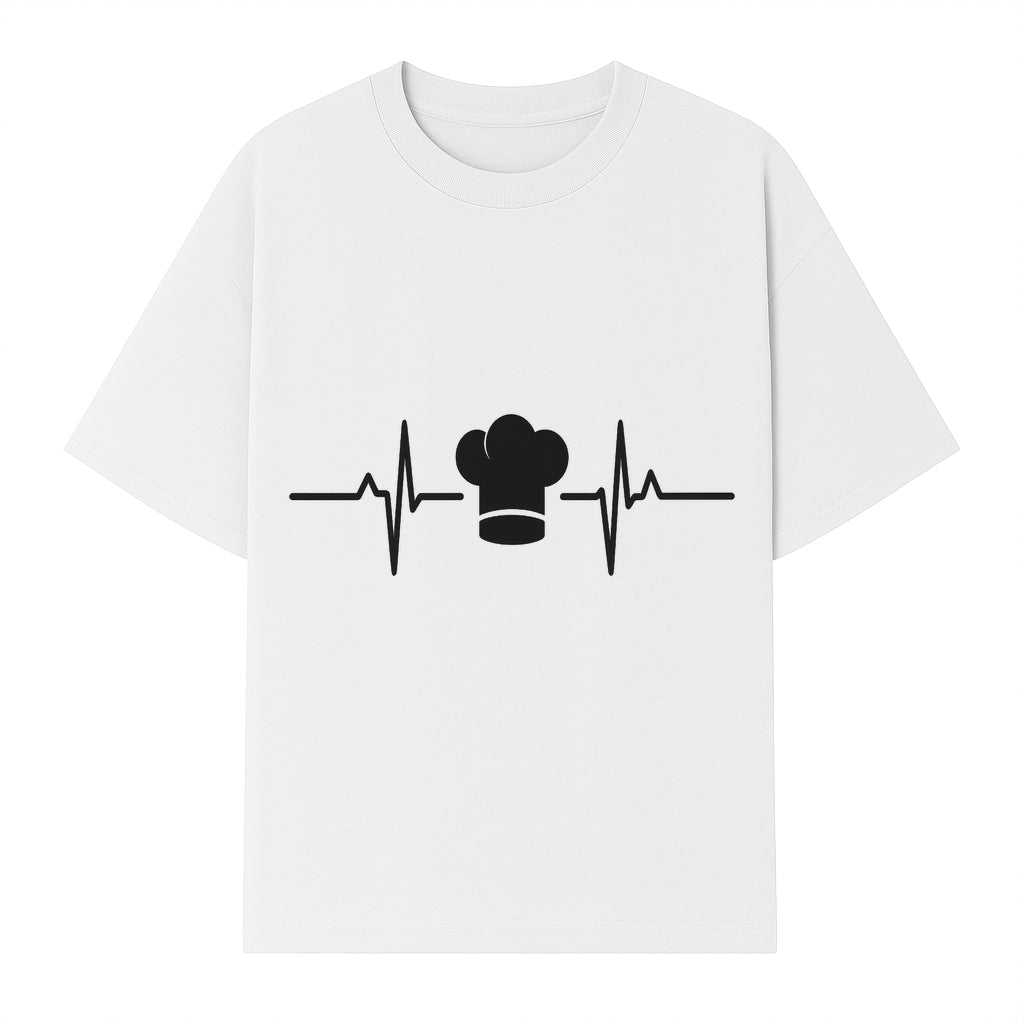 Chef Heartbeat Design Wall Art | Kitchen Decor | Culinary Gift for Chefs | Home Cooking Decor | Black and White Artwork - T-shirt 1758386160881.jpg