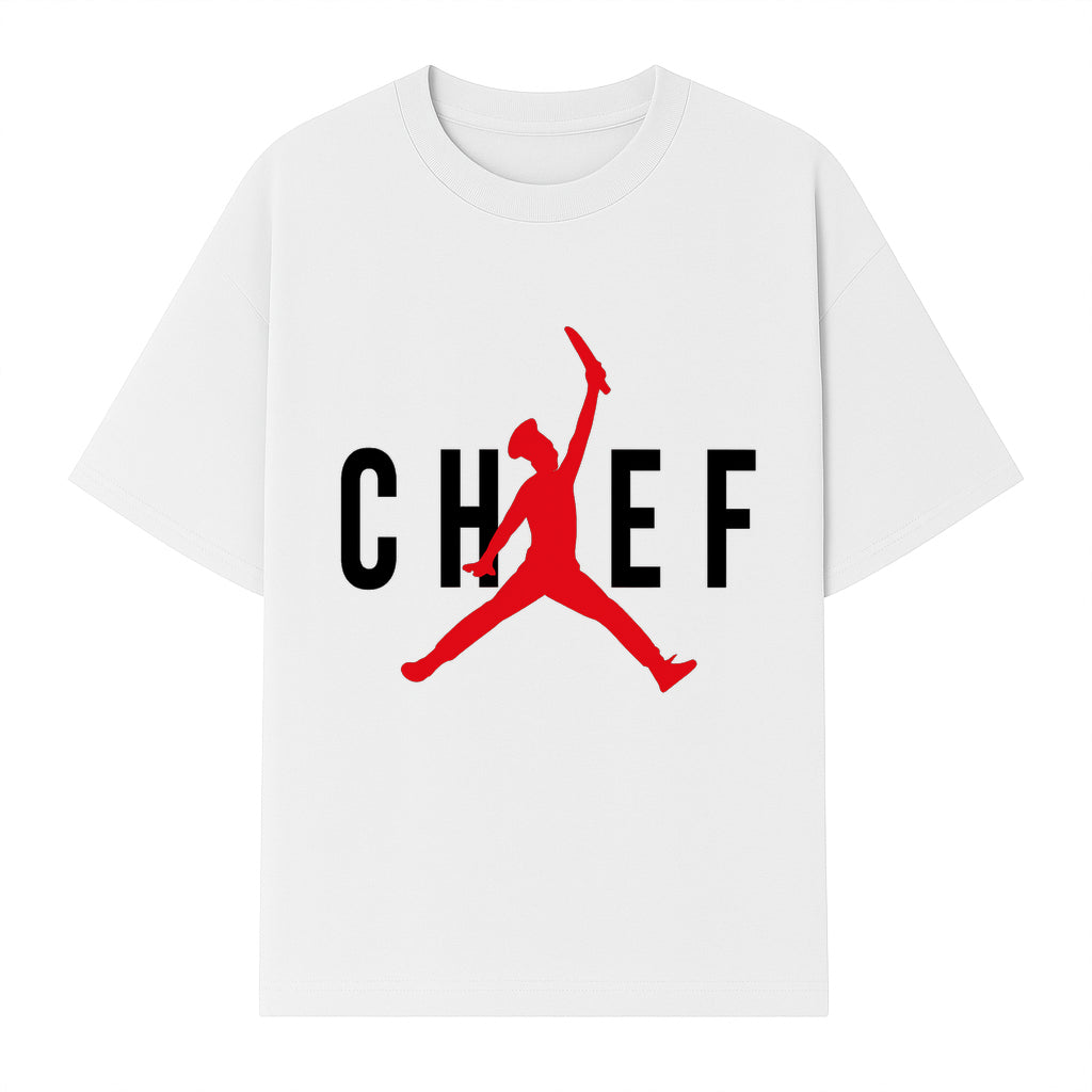 Chef Jordan Style Graphic Tee | Red Silhouette Chef Design | Urban Cooking Fashion | Unique Chef Apparel for Foodies - T-shirt 1758386161194.jpg