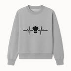 Chef Heartbeat Design Wall Art | Kitchen Decor | Culinary Gift for Chefs | Home Cooking Decor | Black and White Artwork - Sweatshirt 1758386162326.jpg