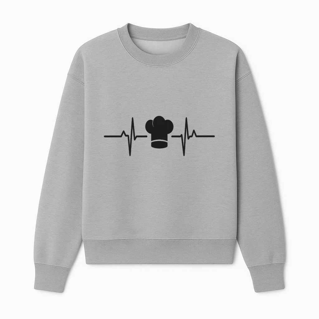 Chef Heartbeat Design Wall Art | Kitchen Decor | Culinary Gift for Chefs | Home Cooking Decor | Black and White Artwork - Sweatshirt 1758386162326.jpg