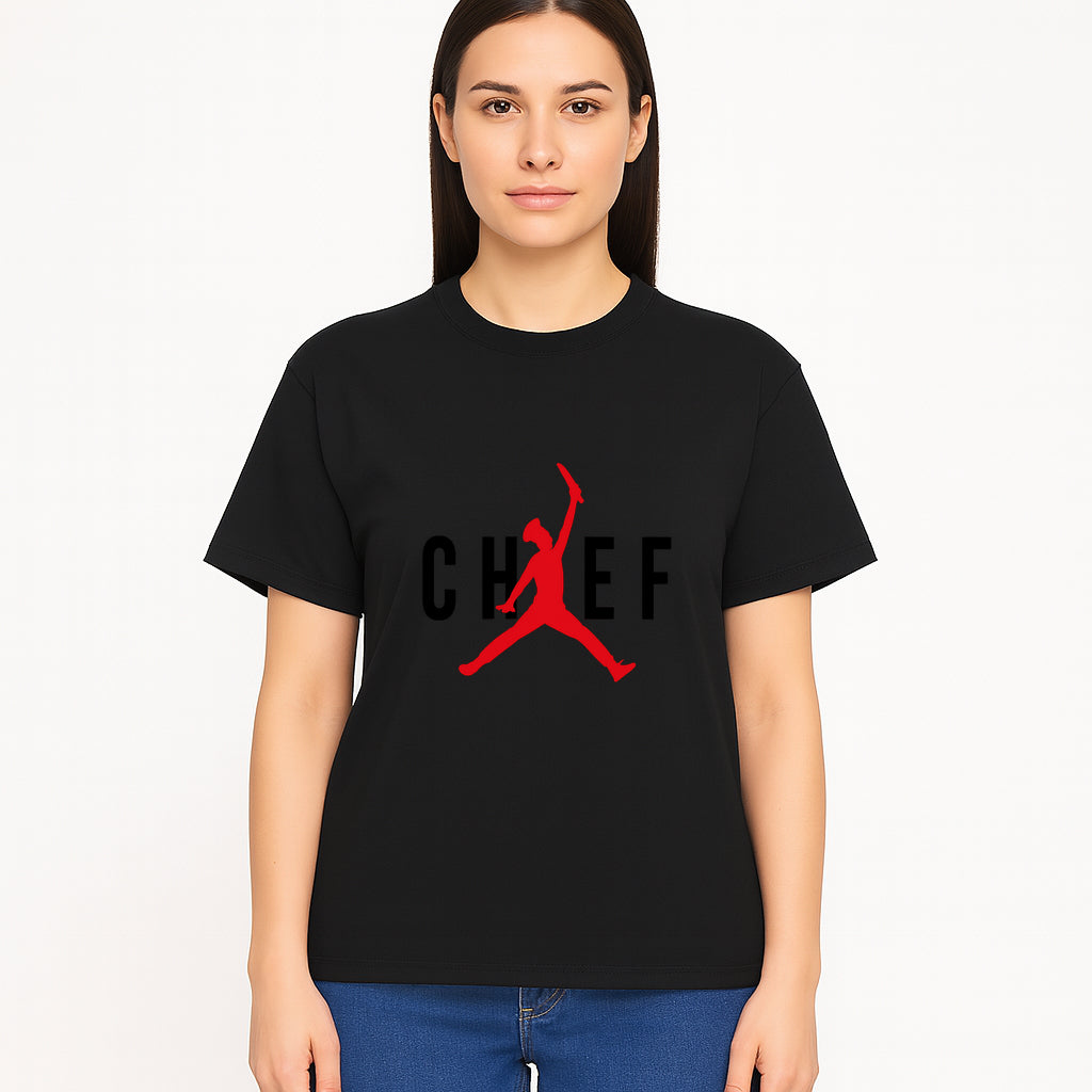 Chef Jordan Style Graphic Tee | Red Silhouette Chef Design | Urban Cooking Fashion | Unique Chef Apparel for Foodies - T-shirt 1758386162471.jpg