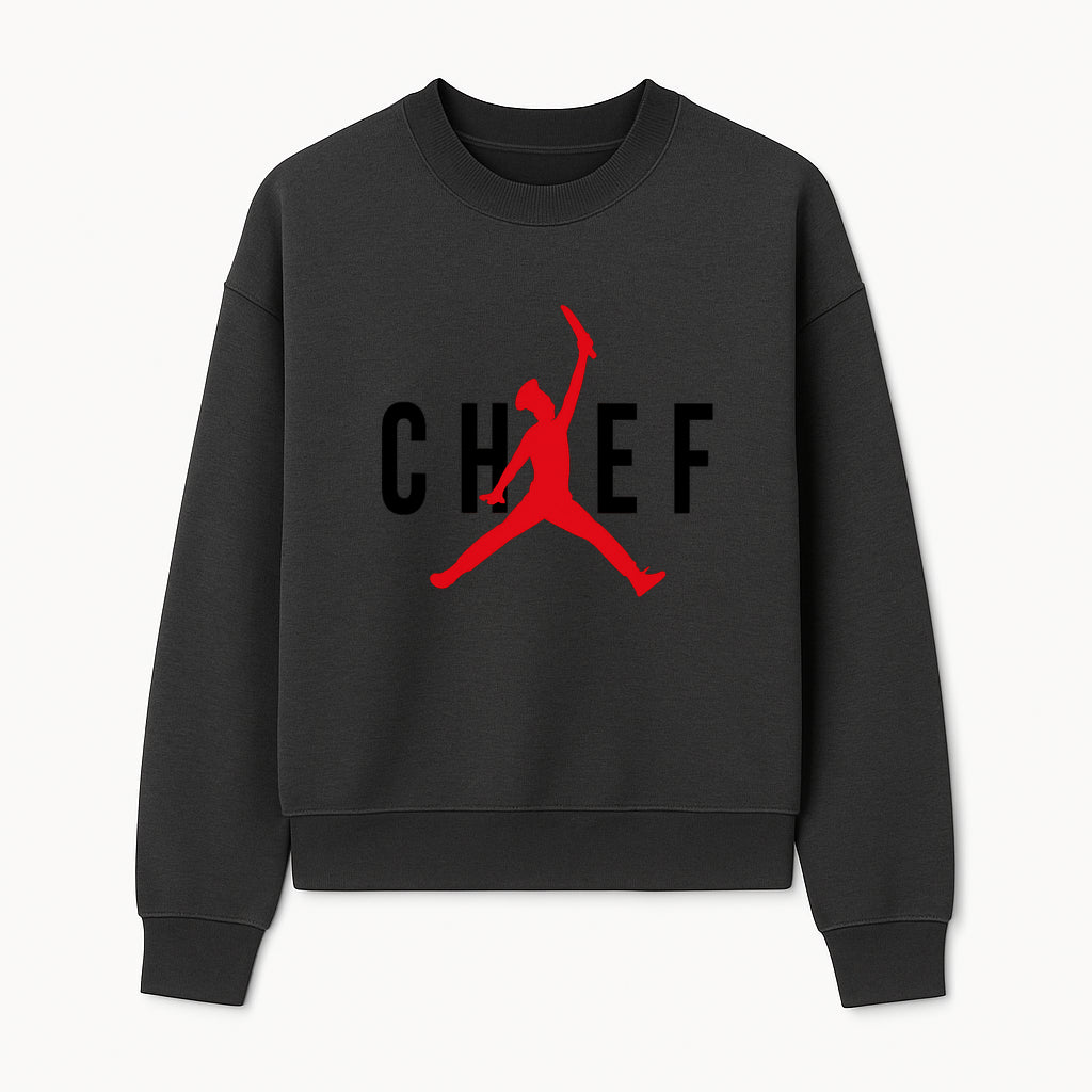 Chef Jordan Style Graphic Tee | Red Silhouette Chef Design | Urban Cooking Fashion | Unique Chef Apparel for Foodies - Sweatshirt 1758386162908.jpg
