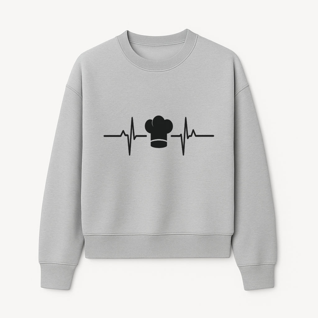Chef Heartbeat Design Wall Art | Kitchen Decor | Culinary Gift for Chefs | Home Cooking Decor | Black and White Artwork - Sweatshirt 1758386162930.jpg