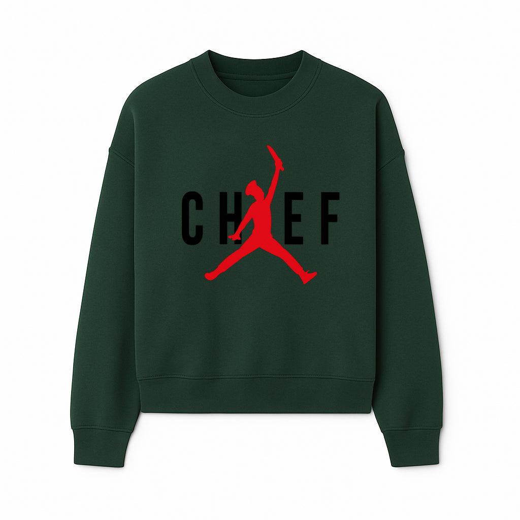Chef Jordan Style Graphic Tee | Red Silhouette Chef Design | Urban Cooking Fashion | Unique Chef Apparel for Foodies - Sweatshirt 1758386163069.jpg
