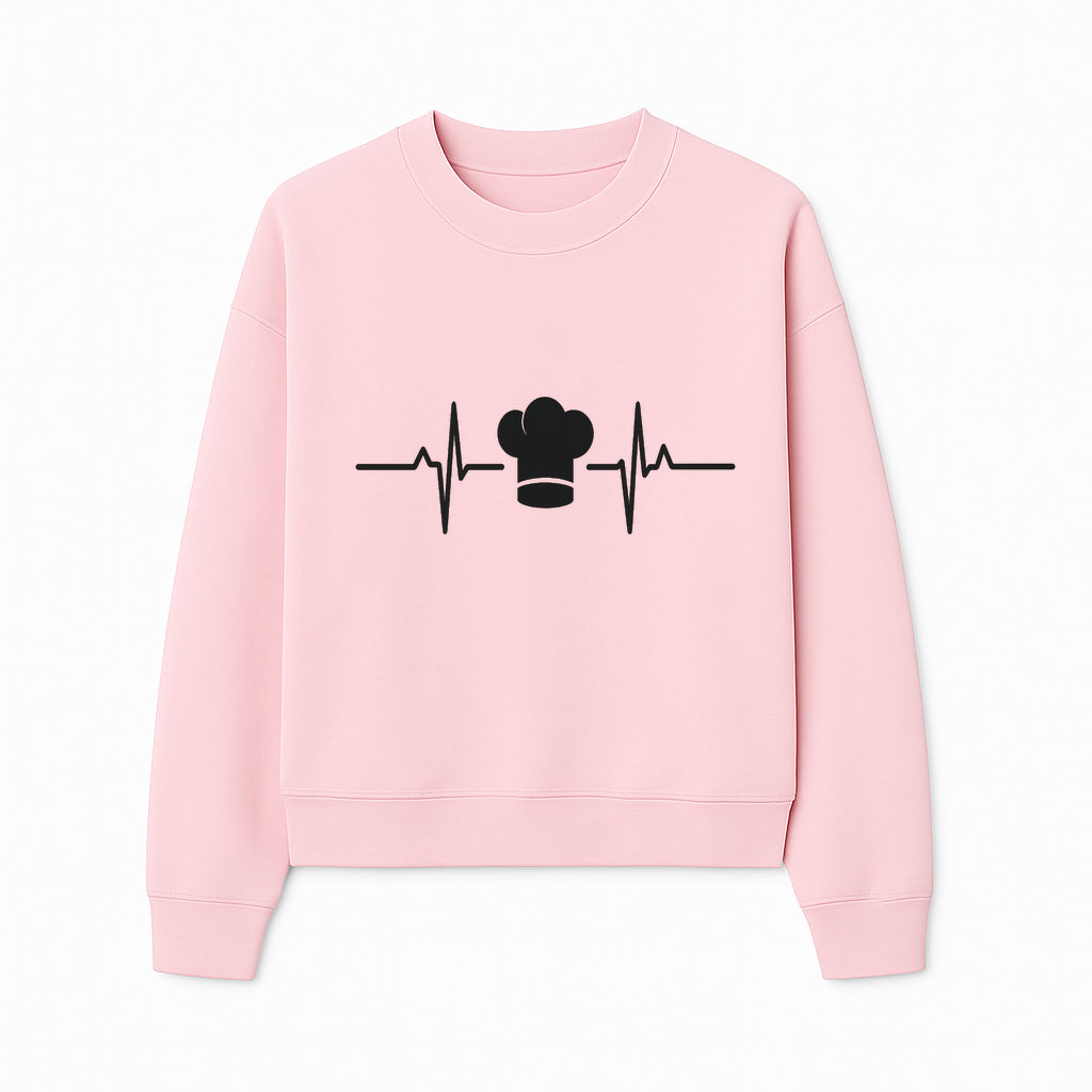 Chef Heartbeat Design Wall Art | Kitchen Decor | Culinary Gift for Chefs | Home Cooking Decor | Black and White Artwork - Sweatshirt 1758386163203.jpg