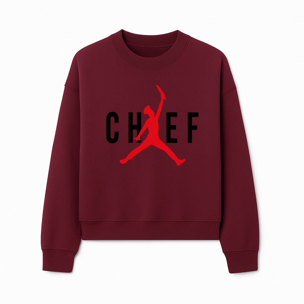 Chef Jordan Style Graphic Tee | Red Silhouette Chef Design | Urban Cooking Fashion | Unique Chef Apparel for Foodies - Sweatshirt 1758386163602.jpg