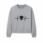 Chef Heartbeat Design Wall Art | Kitchen Decor | Culinary Gift for Chefs | Home Cooking Decor | Black and White Artwork - Sweatshirt 1758386163783.jpg