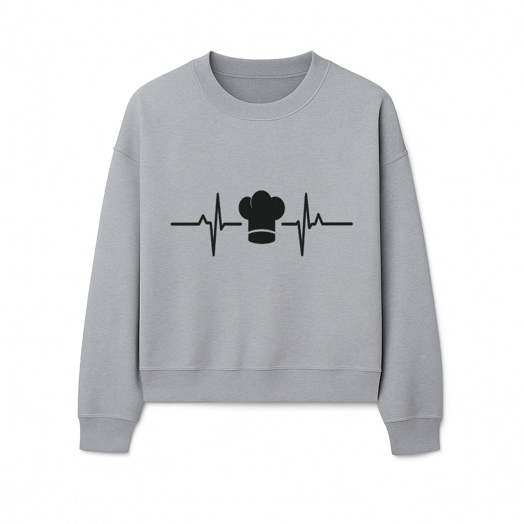 Chef Heartbeat Design Wall Art | Kitchen Decor | Culinary Gift for Chefs | Home Cooking Decor | Black and White Artwork - Sweatshirt 1758386163783.jpg