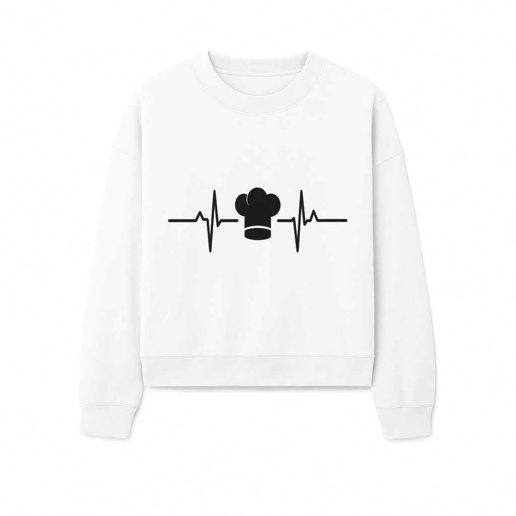 Chef Heartbeat Design Wall Art | Kitchen Decor | Culinary Gift for Chefs | Home Cooking Decor | Black and White Artwork - Sweatshirt 1758386163929.jpg