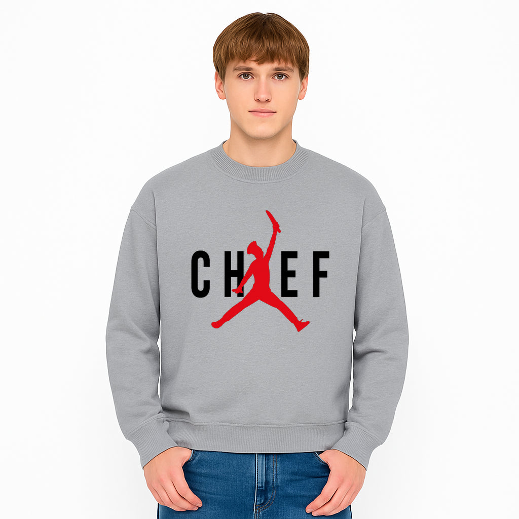 Chef Jordan Style Graphic Tee | Red Silhouette Chef Design | Urban Cooking Fashion | Unique Chef Apparel for Foodies - Sweatshirt 1758386165285.jpg