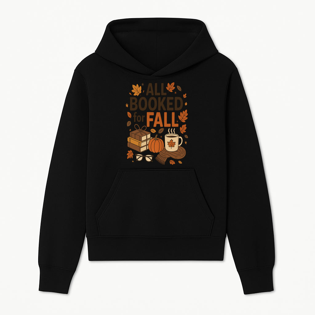 All Booked for Fall Cozy Decor - Autumn Books, Pumpkin, Coffee Mug, Fall Leaves, Warm Scarf, Seasonal Home Decor - Hoodie 1758388388928.jpg