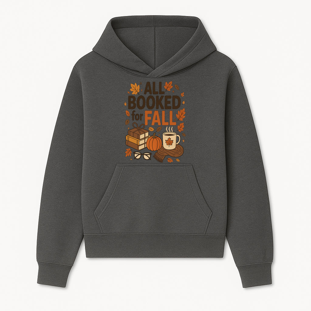 All Booked for Fall Cozy Decor - Autumn Books, Pumpkin, Coffee Mug, Fall Leaves, Warm Scarf, Seasonal Home Decor - Hoodie 1758388389061.jpg