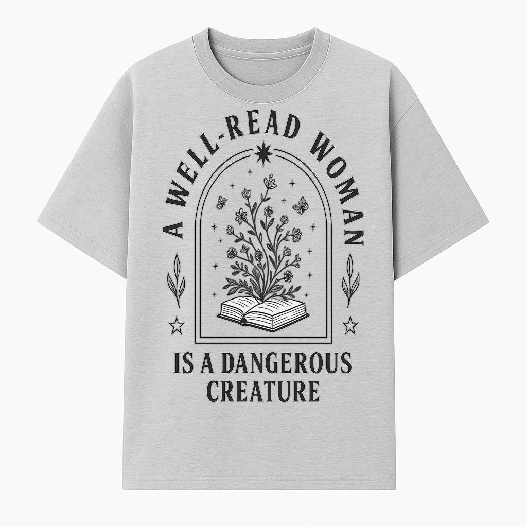 A Well-Read Woman is a Dangerous Creature Art Print - Literary Inspirational Decor for Book Lovers - T-shirt 1758388389208.jpg