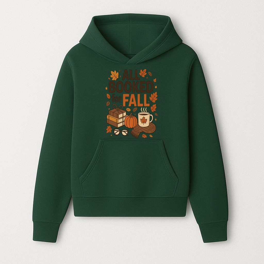 All Booked for Fall Cozy Decor - Autumn Books, Pumpkin, Coffee Mug, Fall Leaves, Warm Scarf, Seasonal Home Decor - Hoodie 1758388389239.jpg