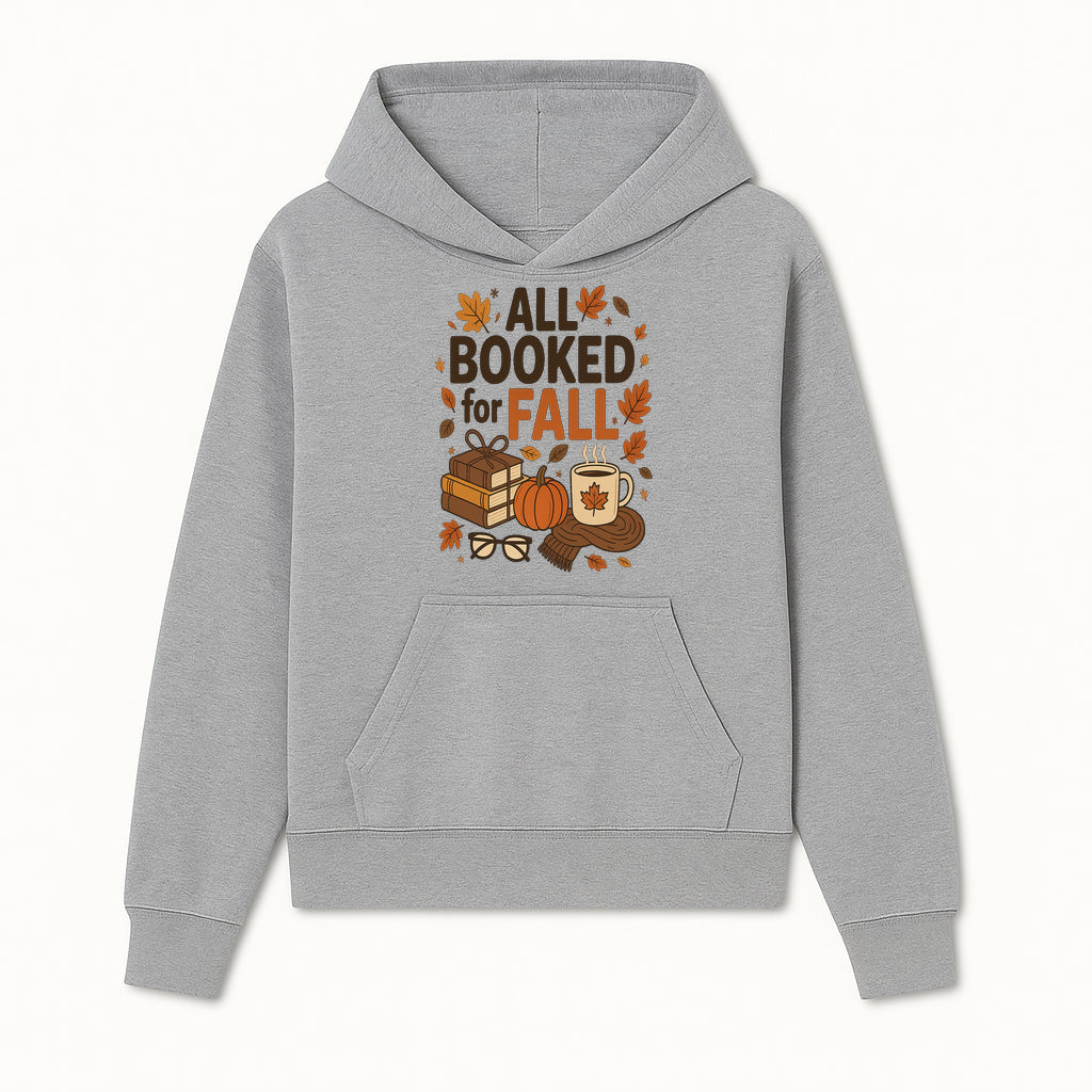 All Booked for Fall Cozy Decor - Autumn Books, Pumpkin, Coffee Mug, Fall Leaves, Warm Scarf, Seasonal Home Decor - Hoodie 1758388389354.jpg