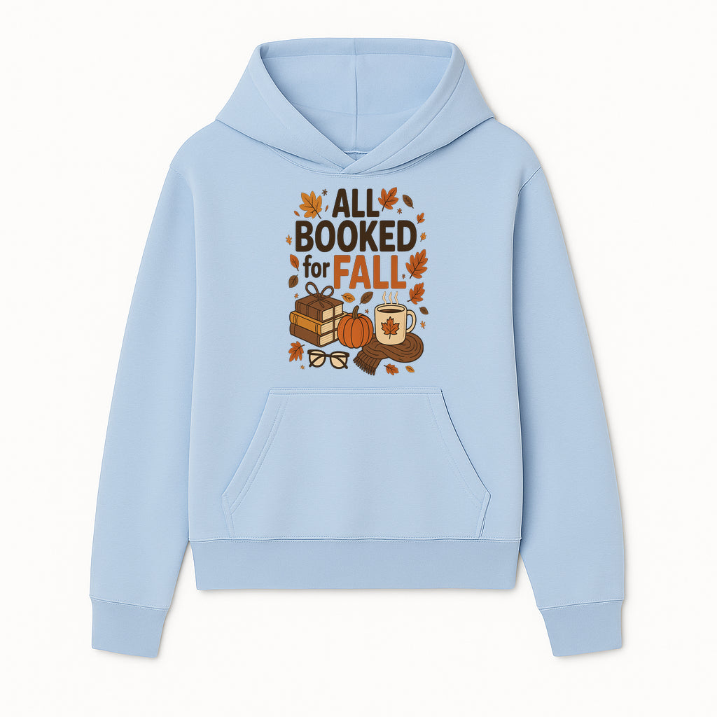 All Booked for Fall Cozy Decor - Autumn Books, Pumpkin, Coffee Mug, Fall Leaves, Warm Scarf, Seasonal Home Decor - Hoodie 1758388389487.jpg