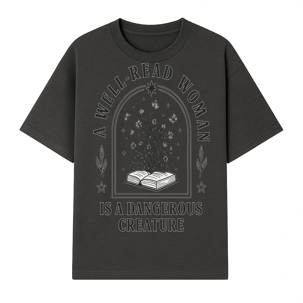 A Well-Read Woman is a Dangerous Creature Art Print - Literary Inspirational Decor for Book Lovers - T-shirt 1758388389518.jpg