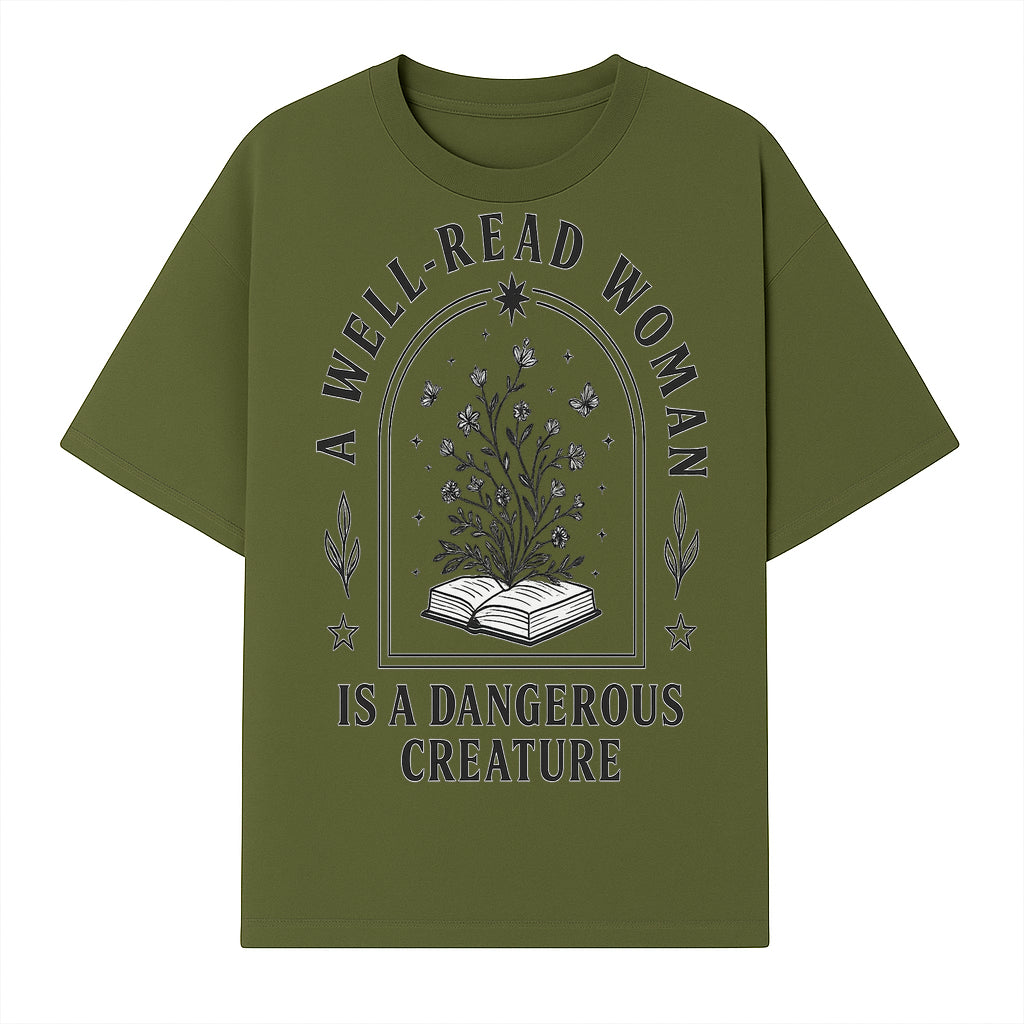 A Well-Read Woman is a Dangerous Creature Art Print - Literary Inspirational Decor for Book Lovers - T-shirt 1758388389672.jpg