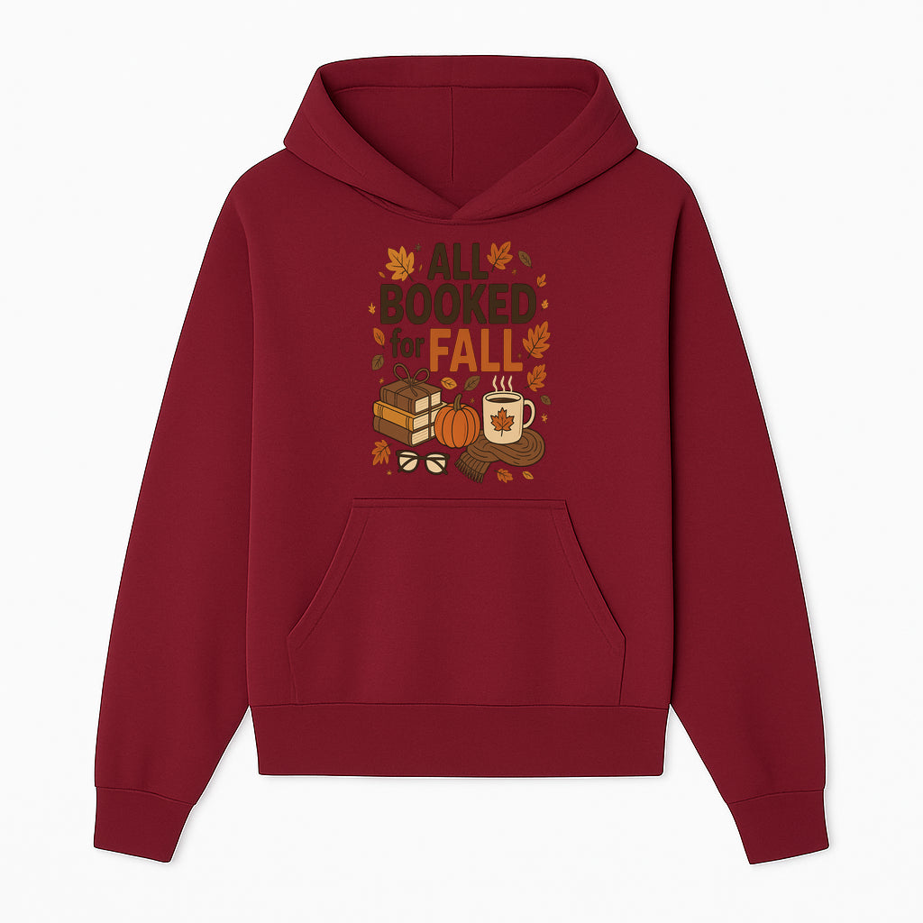 All Booked for Fall Cozy Decor - Autumn Books, Pumpkin, Coffee Mug, Fall Leaves, Warm Scarf, Seasonal Home Decor - Hoodie 1758388389795.jpg