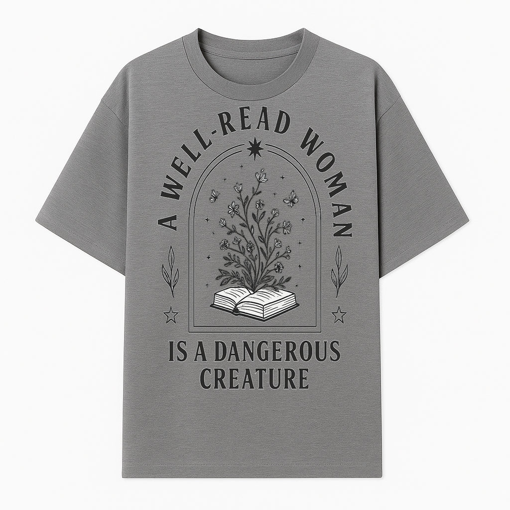 A Well-Read Woman is a Dangerous Creature Art Print - Literary Inspirational Decor for Book Lovers - T-shirt 1758388389806.jpg