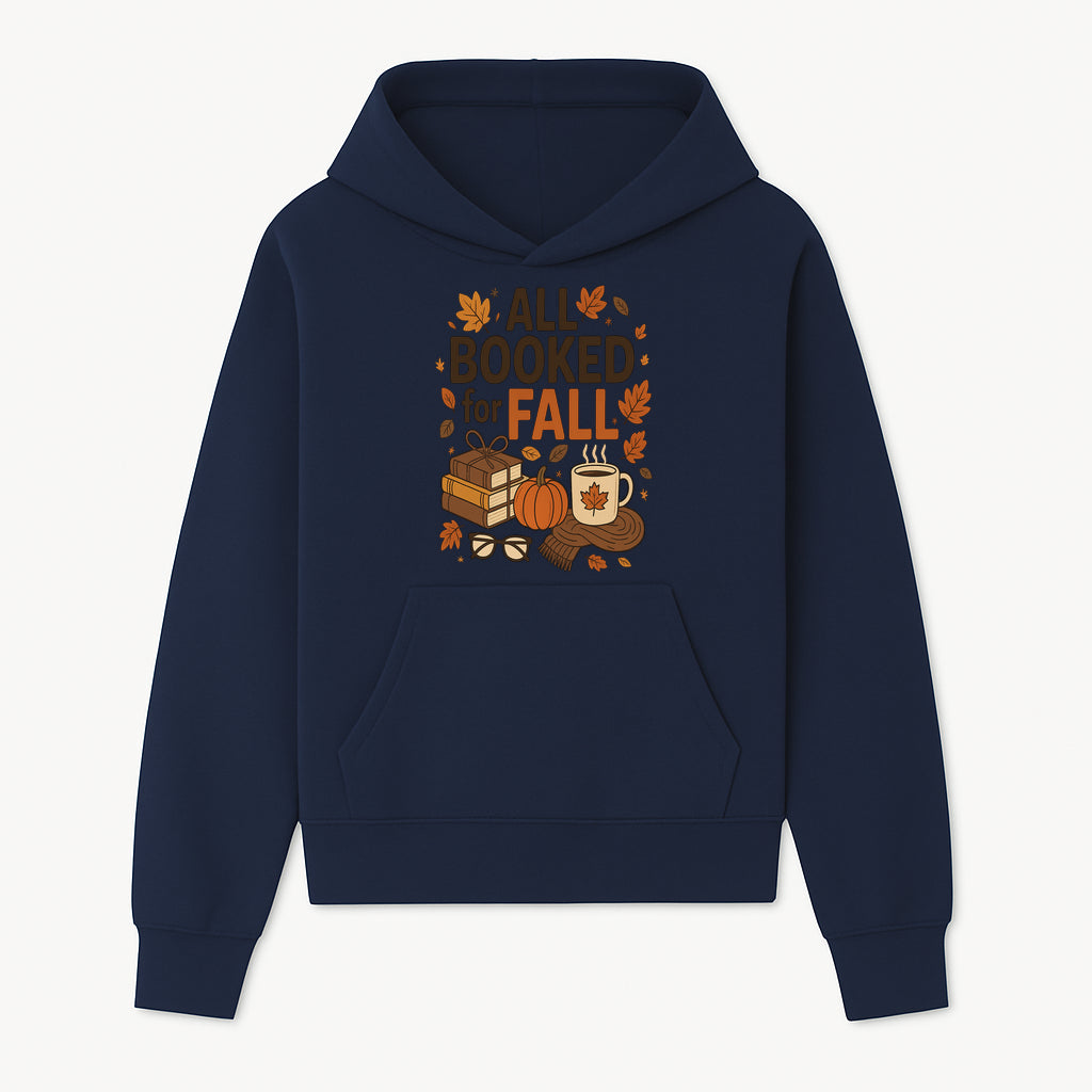 All Booked for Fall Cozy Decor - Autumn Books, Pumpkin, Coffee Mug, Fall Leaves, Warm Scarf, Seasonal Home Decor - Hoodie 1758388389911.jpg