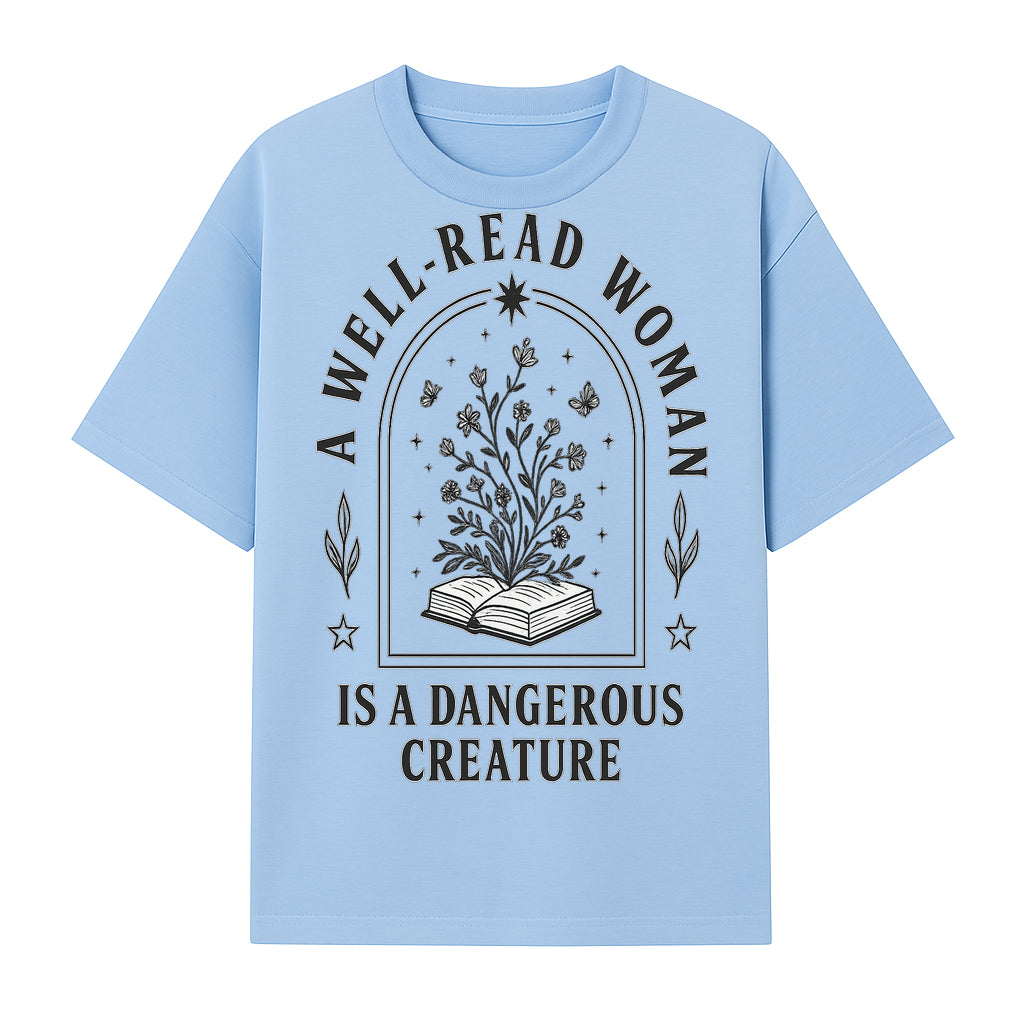 A Well-Read Woman is a Dangerous Creature Art Print - Literary Inspirational Decor for Book Lovers - T-shirt 1758388389933.jpg