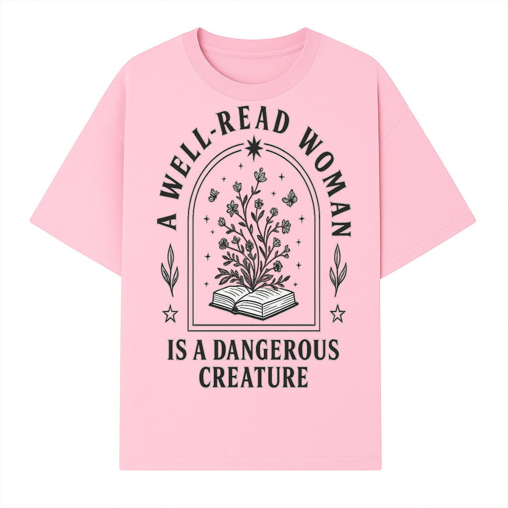 A Well-Read Woman is a Dangerous Creature Art Print - Literary Inspirational Decor for Book Lovers - T-shirt 1758388390044.jpg